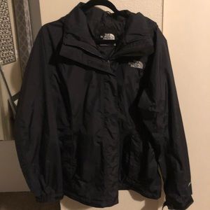 The North Face Women’s XL rain jacket with hood.